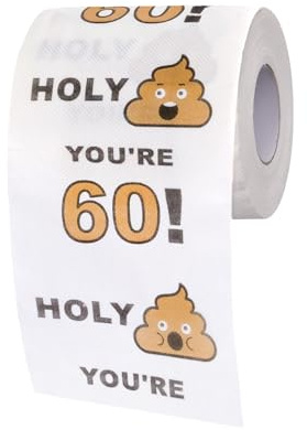 60th Birthday Gifts for Men Women, Happy Prank Birthday Toilet Paper Roll, Novelty 60th Birthday Decorations, Gag Gifts for Him Her, Funny 60th Birthday Gift Ideas, Birthday Party Supplies