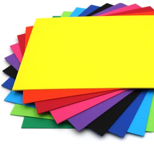 Hawksbill A4 Coloured Card 220gsm 60 Pack Premium Craft Card | 10 Vivid Colour, Acid-Free and Recyclable Cardstock