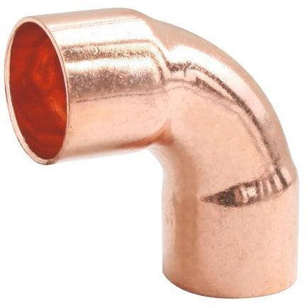 SOMATHERM FOR YOU, Raccord cuivre à souder courbe 90° double femelle Ø28, grand rayon, idéal pour plomberie et réseaux d'eau sanitaire ou de chauffage, conforme NF