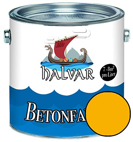 Betongfärg/golvbeläggning sidenmatt gul RAL 1000-1037 Fasadfärg (5 L, RAL 1003 Signalgul) Halvar