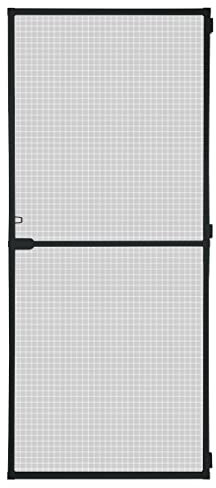Schellenberg 70931 Fliegengitter Balkontür, Insektenschutz Tür Action 100 x 210 cm geteilt, 14 mm Einbautiefe, anthrazit