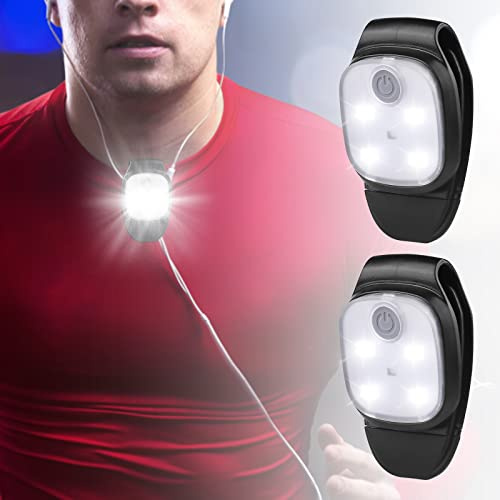 Nizirioo Clip Luce LED per Corsa e Jogging: 2 Pezzi Riflettenti USB Ricaricabile, Clip Lampada, Luce da Corsa Clip-on per Jogger, Mini Faro da Testa per Corsa all'Aperto, Jogging, Passeggiate con il