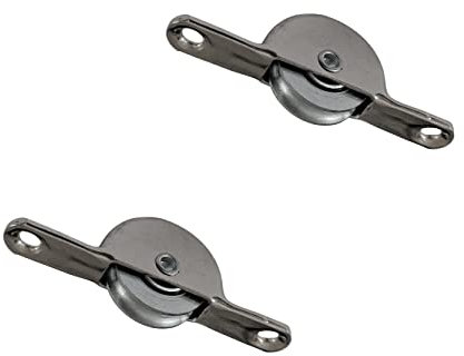 Laufrolle aus Stahl Führungsrolle für Schiebetür Rolle mit Kugellager Schiebetürbeschlag universelle Bodenführung für Holzschiebetüren 76mm Nut 2 Stück