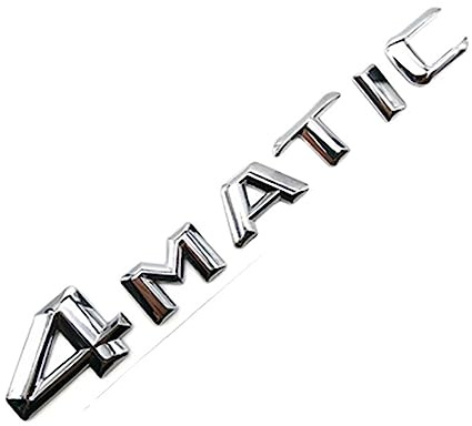 3D ABS 4 MATIC Logo 4matic Emblem Letters Car Trunk Badge Compatible With Mercedes A E C GLK GLC 220 250 ML 320 4MATIC Sticker Accessories (Color : Silver Convex)