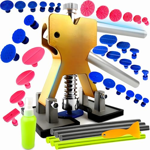 Retoo Set di riparazione per ammaccature, 42 pezzi, per rimuovere danni da grandine, kit di riparazione per auto, veicolo, frigorifero, porta, accessori per rimuovere danni, grandi ammaccature