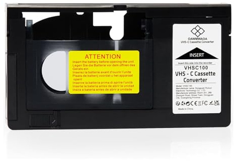 OAWMWAOA Cassette Adapter for Camcorders SVHS VHS-C to VHS, Compatible 12mm Tapes, Motorized VHSC Cassette Converter (Not Compatible with 8mm / MiniDV / Hi8)