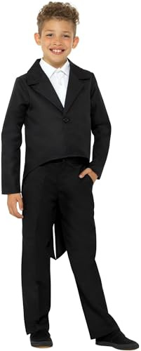 Smiffys Tailcoat, Black , Boys Fancy Dress, Child Dress Up Costumes