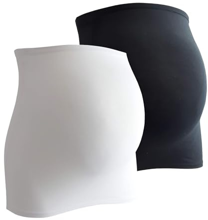Bandeau de grossesse Mamaband pour le petit ventre de la femme enceinte en lot de deux + 3 extensions en jean.