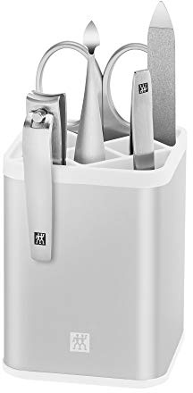 ZWILLING Maniküre und Pediküre Badstation Set, Geschenkset, Nagelpflege Badezimmer-Set, 5-teilig, Silber