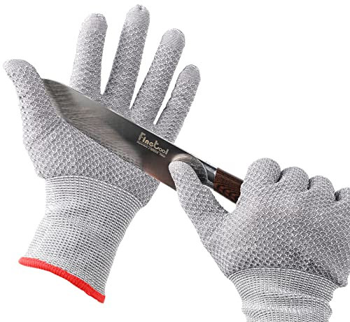 HPHST Schnittfeste Handschuhe für Herren und Damen, Arbeitshandschuhe im Wabendesign A5 Schutzhandschuh Schnittsichere Montage Handschuhe Gartenhandschuhe 1 Paar Grau Größe: 8/M