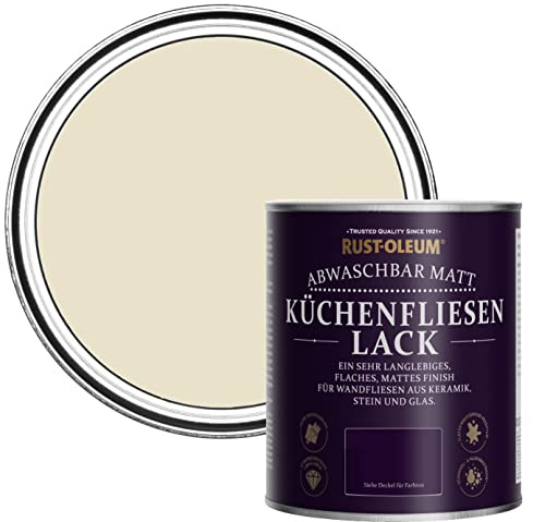 Rust-Oleum Peinture Beige Résistante à l'eau pour Faïence de Cuisine, Finition Mate - Écume 750ml