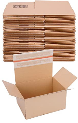 verpacking Automatik Karton 213 x 153 x 109 mm Braun (Außenmaß 215 x 155 x 120 mm) VP 30 Versandkartons mit selbstklebendem Deckel stabile Kartonagen (40 Stück)