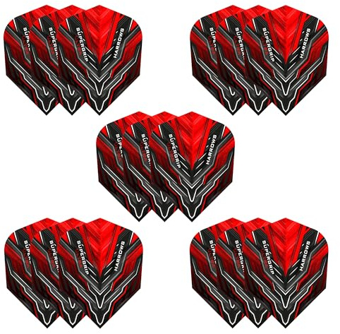 Harrows SUPERGRIP ULTRA FLIGHTS| Set of x5 Premium Extra Strong Dart Flight Bag (15 Flights)