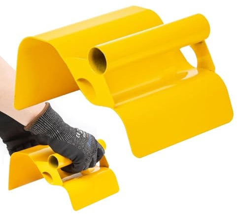Concrete Trowel for Concrete Edging,Concrete Trowel, Stainless Steel Angled Trowel, Landscape Edging Trowel, Yellow Concrete Edging Tools with Handle and Putty Knives for Out