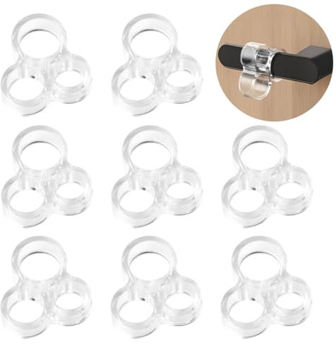 WUSJCOF 8 pezzi Fermaporte per maniglie in PVC, robusto maniglia finestra, protegge dalle graffiature, ferma anello silicone ferma porta gommini paracolpi Protezione per porte da interno (trasparente)