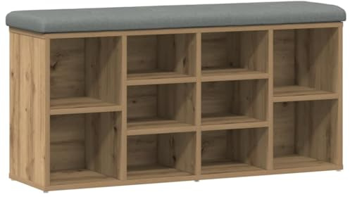 vidaXL Schuhbank Artisan-Eiche 102x32x50 cm Holzwerkstoff, Bank, Aufbewahrungsbank, Flurbank mit Stauraum, Flurbank, Dielenbank, Sitzbank