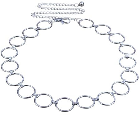LEIDJGUN Stilvolle Kreise Metall Taillenkette Modischer Bund Verstellbare Länge Gürtel Hohl Gürtel Zubehör für Party Tragen, Metall