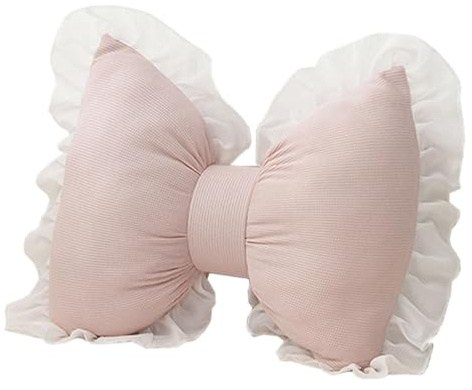 Söt rosettkudde för soffa mjuk rosett prydnadskudde prydnad heminredning hantverk ryggkudde dekorativa kuddar dekorkudde för bondgård bil vardagsrum sovrum (rosa, 40 x 32 cm)