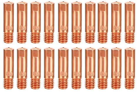 20 Pezzi Consumabili Mig 0,9 MM Punta di Contatto, Ugello Saldatrice Filo, Punta Guidafilo in Rame, 15AK 0.9mm Saldatura MIG/MAG, Consumo per Torcia MB15AK