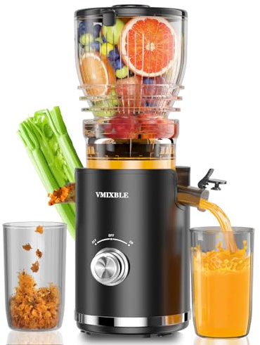 Juicer Machines, Cold Press Juicer with 5.8 Wide Feed Chute, 300W Slow Masticating Juicer for Whole Fruits & Vegetables, High Juice Yield, Easy to Clean, BPA Free Juice Extractor Machine
