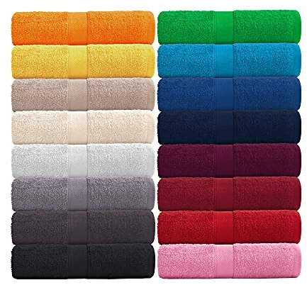 EllaTex Handtuch Serie Paris 0020009 aus Reiner Baumwolle 500 Gramm/m², Farbe: Grün, Größe: 30 x 50cm - Gästehandtuch