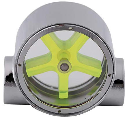 Hakeeta G1/4 Indicador de Flujo de Agua, para PC de Enfriamiento de Computadora, Indicador de Flujo, 5 Impulsores, Diseño a Prueba de Fugas, Monitoreo de Enfriamiento de Agua, Fácil de Observar