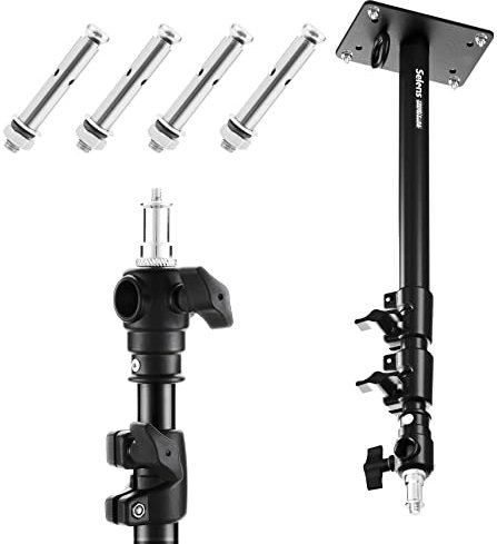 Selens Fotografie Wandmontage Ausleger Arm, 46.7-103cm, Wand Deckenmontage Boom Arm Einstellbare Länge mit 3/8 1/4 Gewinde Universal Adapter für Foto Videoleuchten, Regenschirme, Reflektoren