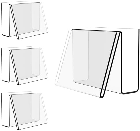 Boloyo Acrylic Postcard Display Stand,4 x 6 in Clear Card Display Easel Holder, Transparent Tablet Holder for Displaying Pictures,Books, Index Business Greeting Card, Artworks, CDs, etc.4PC