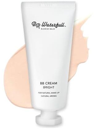 BR Waterfull Blemish Balm, Korean BB Cream, Dewy Finish, Moisturizing Medium Flawless Coverage, Glowing Skin Tone, Glow & Dewy Makeup,1.41oz (BB Cream Bright Type)