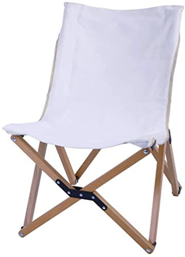 Utomhusstol Campingstol Fällstol Bärbar Campingstol Lättviktsfällbar Fiske Utomhuscampingstolar Ultralätt Massivträstol Hopfällbar Stol Campingstolar (Color : White)