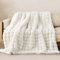Miyacare Kuscheldecke 160x200 cm, Kaninchen Plüsch Decke, Super Soft Wohndecke Dick 650 G/M² Couchdecke Warme Überwurfdecke Sofadecke für Sofa Schlafzimmer Büro (Weiß, W160 x L200CM)