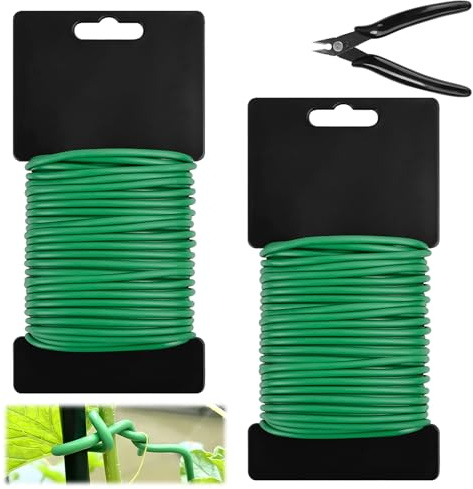 KFDDRN Bindedraht Grün Pflanzenbinder 3.5mm X 20 M Gartendraht Mit Schneider Pflanzen Draht Für Low Stress Training Bäumen Gartenarbeit Kletterpflanzen