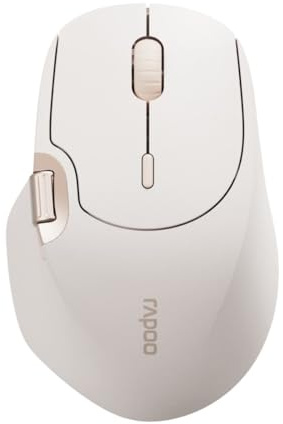 Rapoo MT560 kabellose Maus Wireless Mouse 4000 DPI Sensor umweltfreundlicher wiederaufladbarer Akku ergonomisch PC & Mac - beige braun