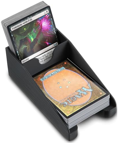 ElectricWise 1 Pcs Draw and Discard Card Game Holder for Standard Sized Cards and Sleeves, 3D Printed Card Dispenser Deck Organizer, Non Slip Design on the Bottom, Compatible with TCG for Game Night