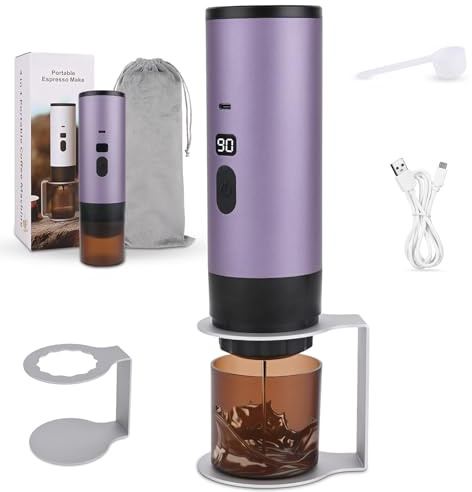 Zoelele Cafetera Espresso Portátil,80 Segundos Eléctrica Cafetera Capsulas, 15Bar, 90ML, Compatible con NS/DG/Café Molido, Puede preparar 50 tazas de café para Camping para RV Senderismo Oficina