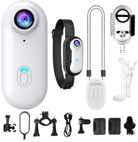 Action Camera, piccola action camera, dispositivo indossabile per vlogging, grandangolo di 170 gradi, impermeabile, per sport, moto, ciclismo, palestra, escursionismo, viaggi all'aperto