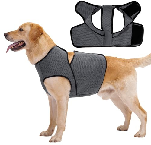 LIANZIMAU Chaleco Anti Ansiedad para Perros - Chaleco Relajante para Perros contra Truenos, Fuegos Artificiales y Separación，Abrigo Calmante Chaqueta de Ansiedad Perro Talla Pequeña, Mediana y Grande