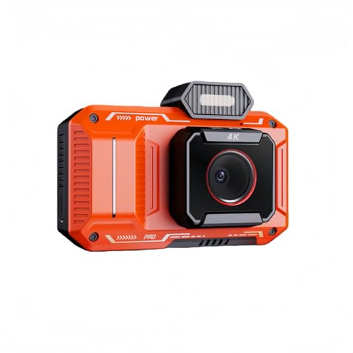 Tosuny Cámara Digital 4K para Fotografía, Cámara Vlogging WiFi de 65MP con Pantalla HD de 2.88, Zoom Digital 18X, Enfoque Automático, Flash LED, Visor Óptico, Filtros, para Viajes (Orange)