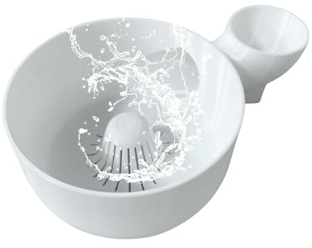 Cuenco de lavado – de 25 cm | Tazón de colador automático para la preparación de alimentos, solución de lavado y almacenamiento eficiente para ensalada y camping