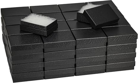 JPB Black Swirl Cotton Filled Jewelry Box #32 (Case of 100) 3-1/8 x 2-1/8 x 1