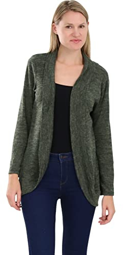 Malito Donna Cardigan Lungo Oversize Look Giacca Gilet 5021 (Oliva)