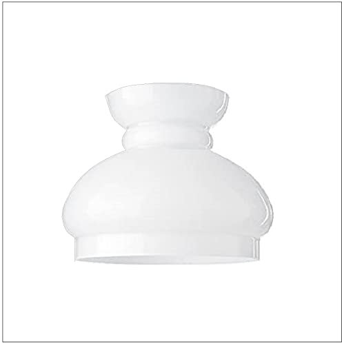 LUMIS Glass Oil Lamp Cowl Lampshade Cover, Large, Width at Base: 19cm Dia. (7½), White