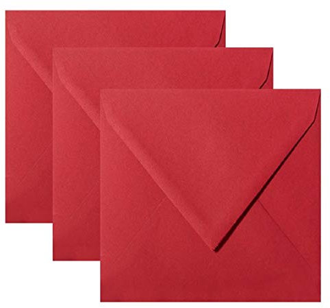 Paper24 Quadratische Briefumschläge 110 x 110 mm,120 g/qm, für Einladungen und Gutscheine, 50 Umschläge Weinrot