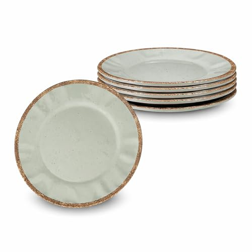 ARCA, Servizio di Piatti, Set di 6 Piatti Piani, Realizzati in Melamina, Set per la Tavola, Colore Acqua Marina, Collezione Tierra, 28x2 cm