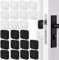 CAREDGO Türstopper Selbstklebend, 22Pcs Türpuffer Wand Türgriff Stopper Eckig 4CM Wandschutz Türklinke Gummipuffer Selbstklebend Türknauf Wandpuffer Tür Stopper zum Kleben für Wand, Weiß und Schwarz