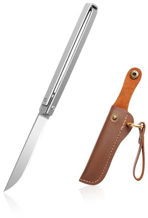 TYFGRT Coltello Pieghevole Meccanico da 1 Pezzo, Custodia in Pelle da 1 Pezzo, Design Portatile, con Custodia in Pelle Resistente, Adatta per Gli Appassionati di Outdoor E Gli Avventurieri.