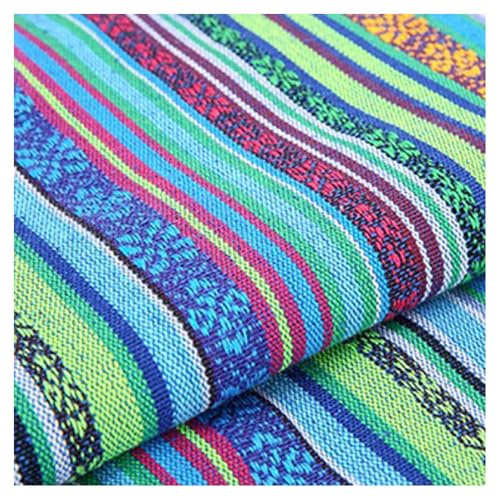 BrightGlow Tela de algodón para coser con patrón étnico, tela de algodón estilo boho, tela exótica con flores, tela de algodón y lino, tela decorativa retro colorida, tela para coser, tela para