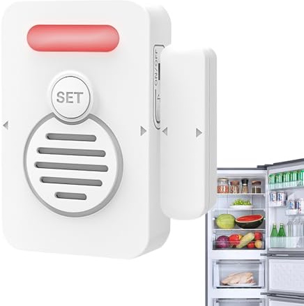 Xijobido Alarma para Puerta Abierta de | Alarma Sensor para Congelador - Sensor Compacto con Alerta de Voz para Hogar Tienda Escuela Oficina Ventana