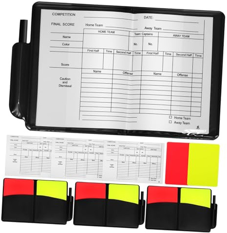GOOHOCHY 4 Juegos Tarjetas de Árbitro de Fútbol PVC Set con Tarjetas Rojas y Amarillas de Puntuación Incluidas Accesorio Práctico y Duradero para Fútbol Voleibol y Deportes de Competición