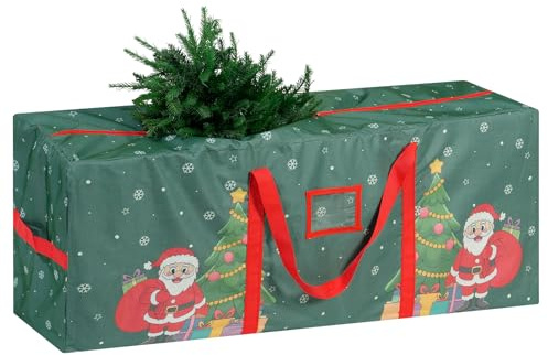 TaoQ C Albero di Natale Borsa di Immagazzinaggio, 165 CM x 38 CM x 76 CM Borsa Impermeabile di Albero di Natale con Maniglie e Cerniera per Ghirlanda natalizia Ornamenti, Verde